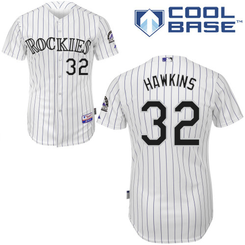 LaTroy Hawkins #32 MLB Jersey-Colorado Rockies Men's Authentic Home White Cool Base Baseball Jersey